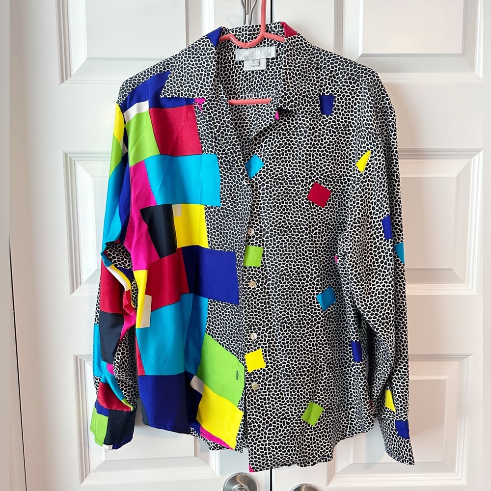 Vintage silk button down blouse